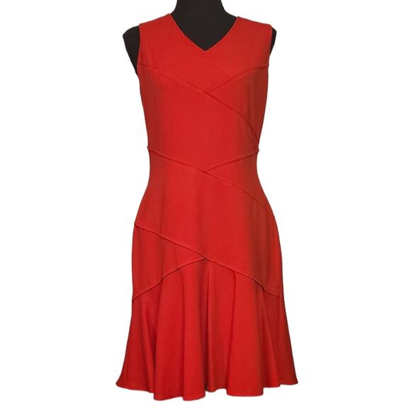 Calvin Klein red fit and flare dress size 6 - Picture 1 of 4